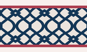 Trellis border wallpaper by Parker and Jules in black, pattern sample of a trellis border