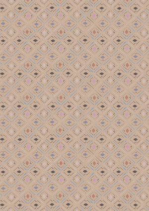 Lulu wallpaper by Parker and Jules in dusky pink, pattern sample of a small geometric print