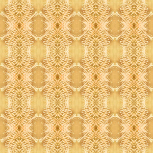 Lumiere wallpaper by Tatie Lou in yellow, pattern sample of an Art Deco medallion