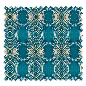 Lumiere velvet by Tatie Lou in teal, full repeat of an Art Deco medallion