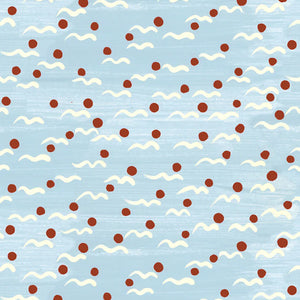 Malo linen by Claire de Quénetain in red, full repeat of scattered tiny motifs