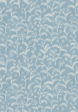 Margaux linen by Claire de Quénetain in grey, flat sample of delicate sprigs