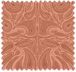 Margaux velvet by Tatie Lou in coral, flat sample of marbled swirls