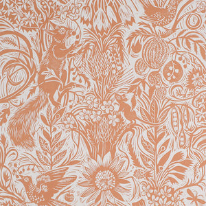 Squirrel and Sunflower wallpaper by St. Jude's in pink, full repeat of squirrels and sunflowers