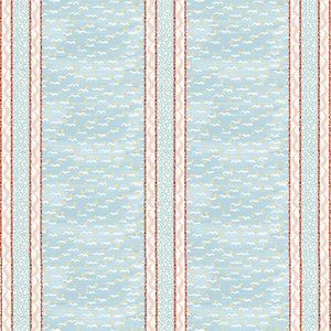 Mia wallpaper by Claire de Quénetain in pink, full repeat of fine stripes