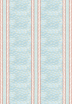 Mia wallpaper by Claire de Quénetain in pink, full repeat of fine stripes