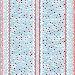 Mia linen by Claire de Quénetain in red, flat sample of fine stripes