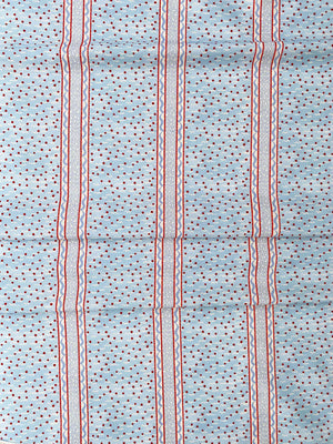 Mia linen by Claire de Quénetain in red, full repeat of fine stripes