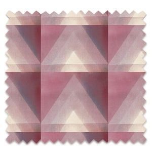 Motif velvet by Tatie Lou in pink, pattern sample of geometric pyramids