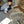 Up Hill Down Dale cork wallpaper by The Monkey Puzzle Tree, the artist's artwork in progress showing a landscape on cork