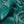 Pachamama velvet by Tatie Lou in teal, draped, showing flying cranes