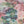 Painting in Colour wallpaper by Brand McKenzie in pink and green, pattern detail of painterly floral clouds