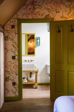 Chintz 21 Wallpaper in Raffia Rose by Parker and Jules