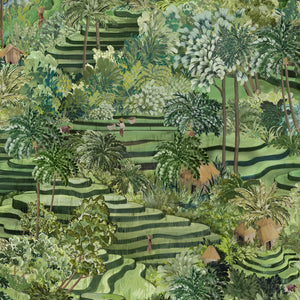 Rice Terrace Standard wallpaper by Brand McKenzie in green, close view of rice terraces