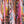 Rita Does Jazz velvet by The Monkey Puzzle Tree in pink and blue, an energetic painted design as lined curtains