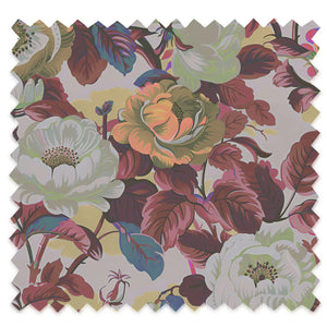 Rococo Roses recycled velvet by Tatie Lou in burgundy, full repeat of painterly roses