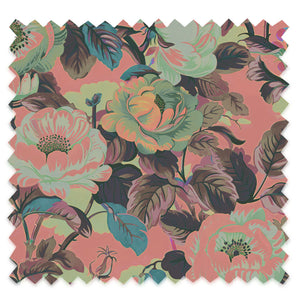 Rococo Roses recycled velvet by Tatie Lou in grey, flat sample of painterly roses