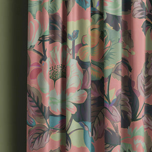 Rococo Roses recycled velvet by Tatie Lou in grey, draped, showing painterly roses