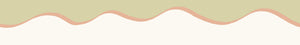 Scroll border wallpaper by Parker and Jules in beige and green, pattern sample of a wavy scroll border