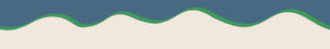 Scroll border wallpaper by Parker and Jules in beige and green, full repeat of a wavy scroll border