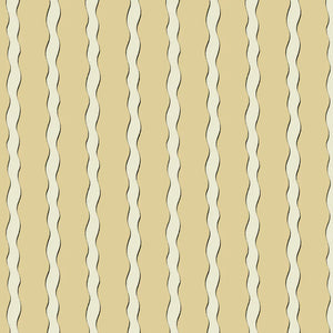 Scroll Stripe linen by Parker and Jules in cream, full repeat of wavy scroll stripes