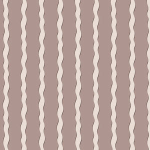Scroll Stripe linen by Parker and Jules in dusky pink, full repeat of wavy scroll stripes