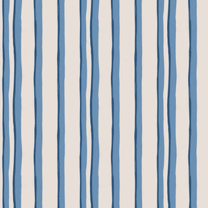 Somerset Stripes linen by Annika Reed in blue, full repeat of painted stripes