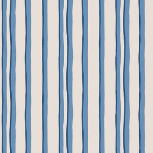 Somerset Stripes wallpaper by Annika Reed in blue, full repeat of painted stripes