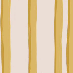 Somerset Stripes velvet by Annika Reed in yellow, flat sample of painted stripes