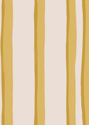 Somerset Stripes velvet by Annika Reed in yellow, flat sample of painted stripes