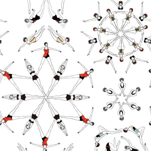 Splash wallpaper by Dupenny in multicolour, pattern sample of synchronised swimmers