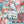 The Mediterranean wallpaper by Brand McKenzie in pink and aqua, detail of a whitewashed hillside village