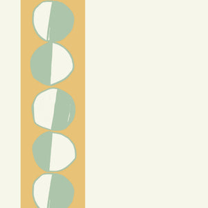 The Circus Big Top wallpaper by Annika Reed in yellow and blue, full repeat of big top stripes