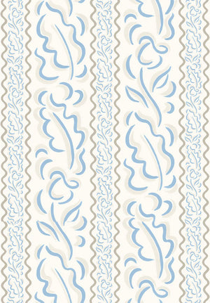 Therese linen by Claire de Quénetain in brown, full repeat of wavy stripes