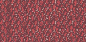 Trees II wallpaper by Parker and Jules in red, pattern sample of tiny stylised trees