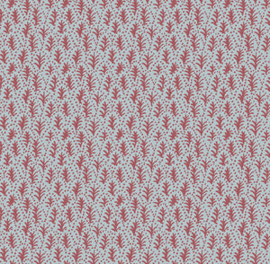Trees wallpaper by Parker and Jules in pink, pattern sample of tiny stylised trees
