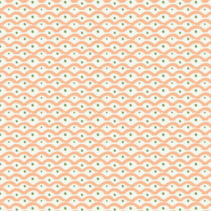 Wiggly Squiggly wallpaper by Annika Reed in peach, flat sample of wiggly waves