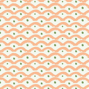 Wiggly Squiggly wallpaper by Annika Reed in peach, full repeat of wiggly waves