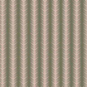 Ziggy linen by Parker and Jules in pink and green, full repeat of a chevron zigzag weave