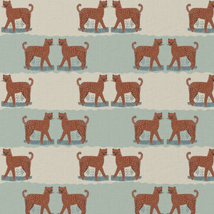 A Leopard Never Changes His Spots Linen Fabric by Annika Reed Studio