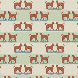 A Leopard Never Changes His Spots Linen Fabric by Annika Reed Studio