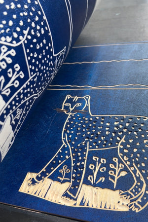A Leopard Never Changes His Spots Linen Fabric by Annika Reed Studio
