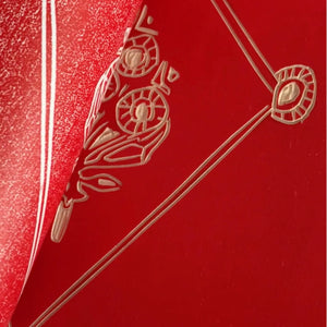 Agra velvet by Annika Reed in red, close-up of block-print flowers in a trellis
