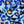 Amalia linen by Claire de Quénetain in blue, flat sample of a hand-painted floral design