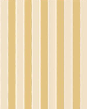 Balancing Act wallpaper by Annika Reed in yellow, full repeat of hand-painted stripes
