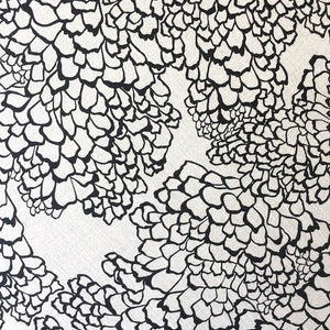 Bark linen by Bethie Tricks in black and white, full repeat of organic bark shapes