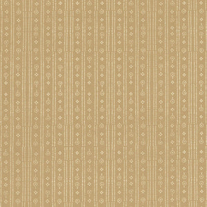 Birdlip wallpaper by Parker and Jules in beige, flat sample of a small block-print stripe