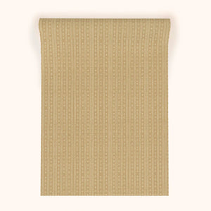 Birdlip wallpaper by Parker and Jules in beige, roll showing a small block-print stripe