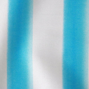 Blue Watercolour Beach Stripe linen by Seed Home Designs in blue and white, flat sample of watercolour beach stripes