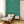 Branch of Mango wallpaper by Annika Reed in teal, mango branches in a child's room